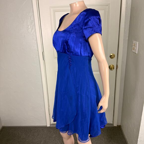 Vintage 80s 90s Niki Livas Prom Women's Dress Formal Evening Homecoming Satin E8 - Picture 4 of 7